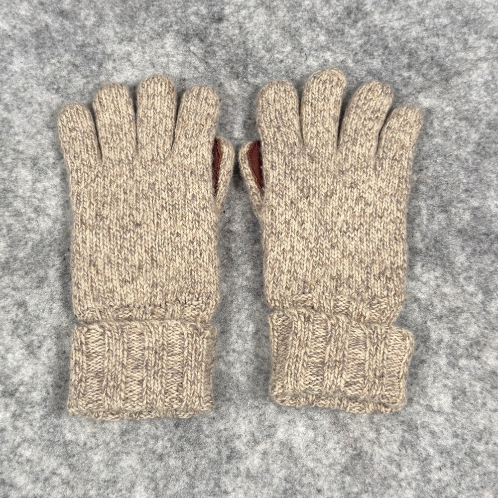 J. Crew Smartphone Gloves Wool Blend Oarsman Beige Brown Lined Warm Winter - Picture 2 of 7